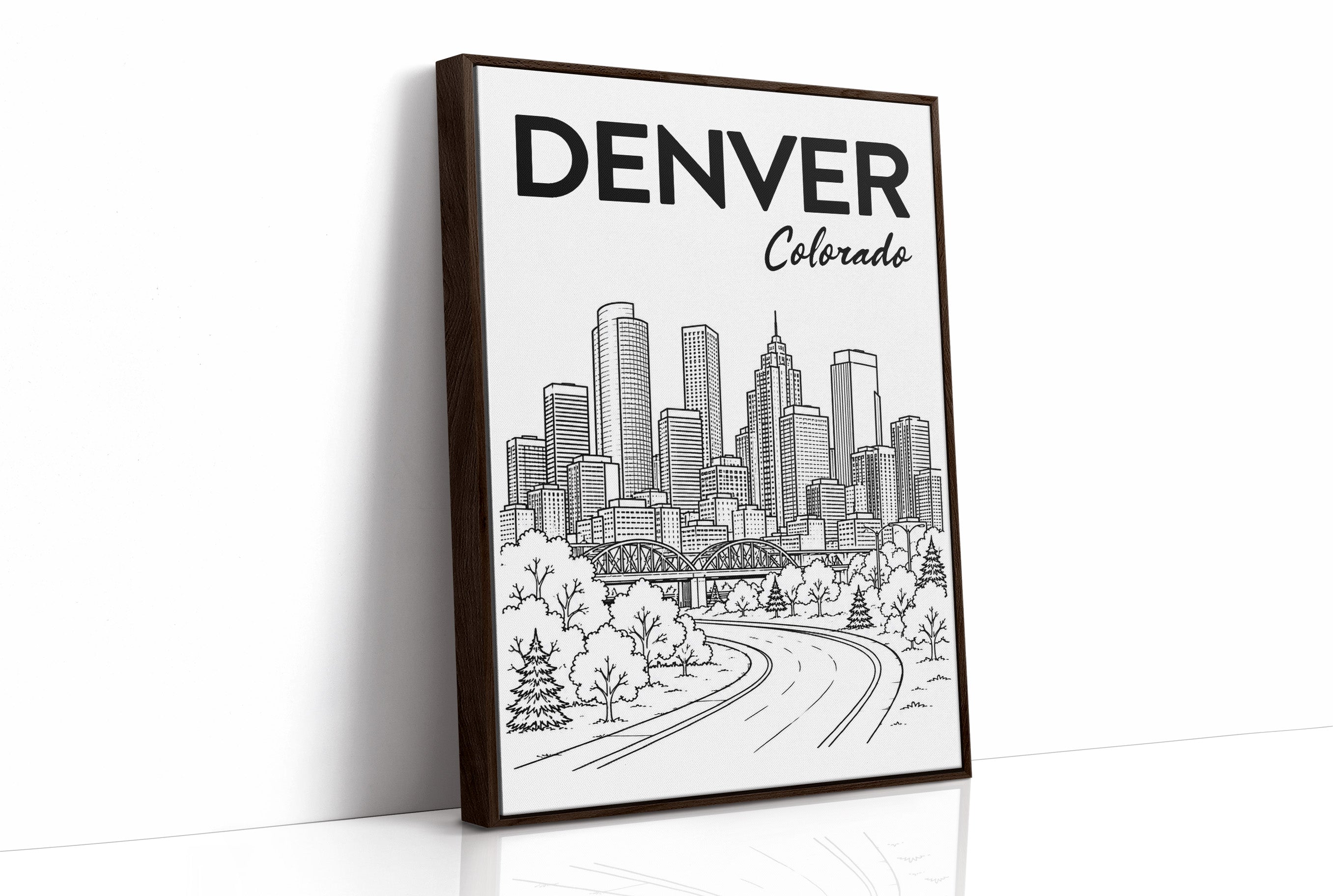 Denver, Winding Road Line Art