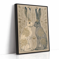 Mirrored Hares In Gold Filigree