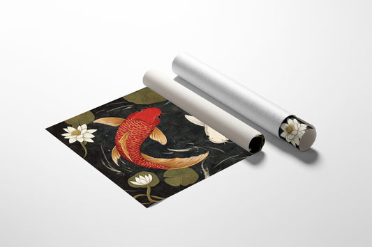 Koi Dance Among Midnight Lotuses
