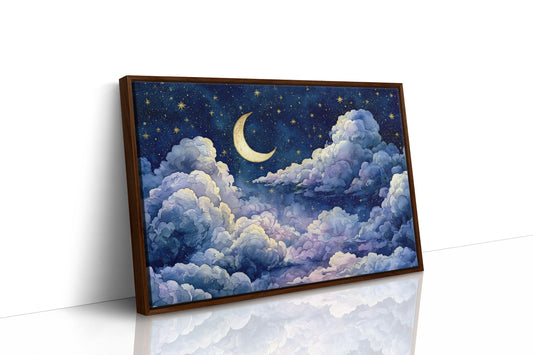 Crescent Moon Above the Clouds