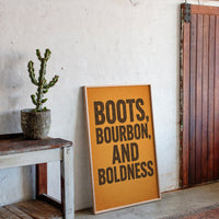 Boots Bourbon and Boldness Wall Art