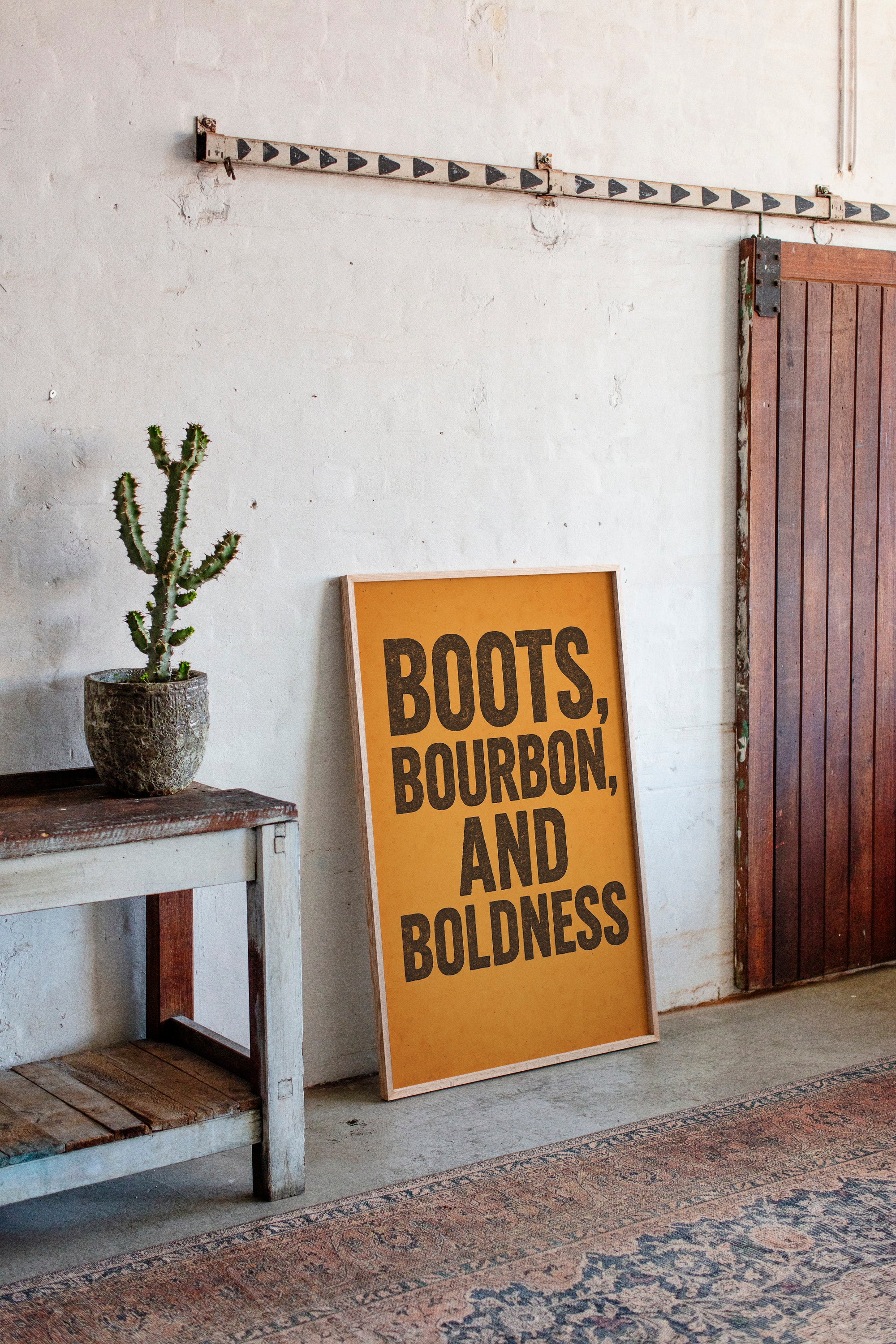 Boots Bourbon and Boldness Wall Art