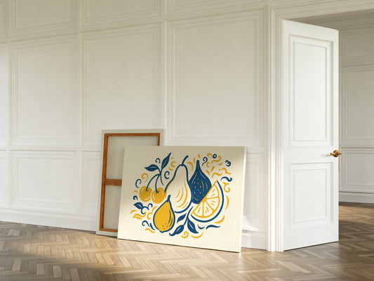 Mediterranean Kitchen Dances In Blue