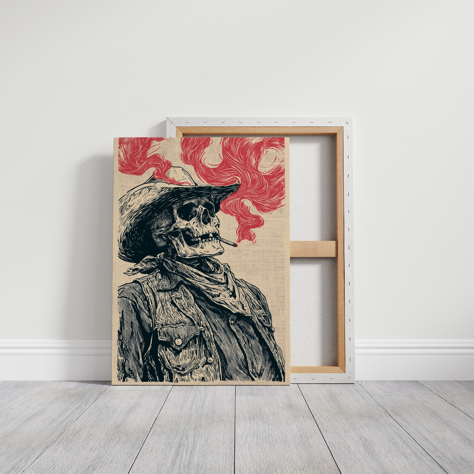 The Last Cowboy — Profile Skeleton Engraving Print