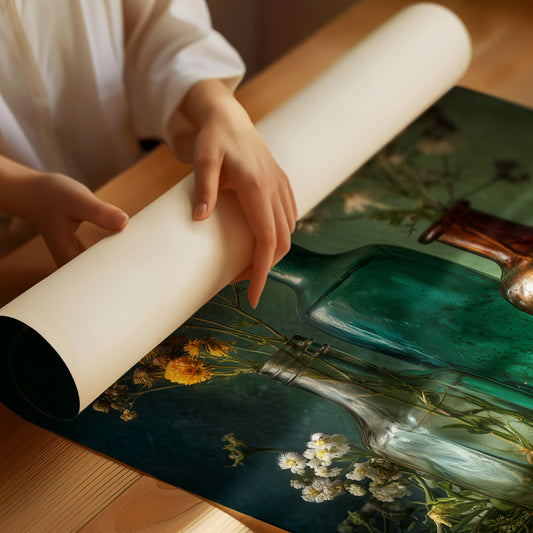 Wildflowers Caught In Vintage Glass