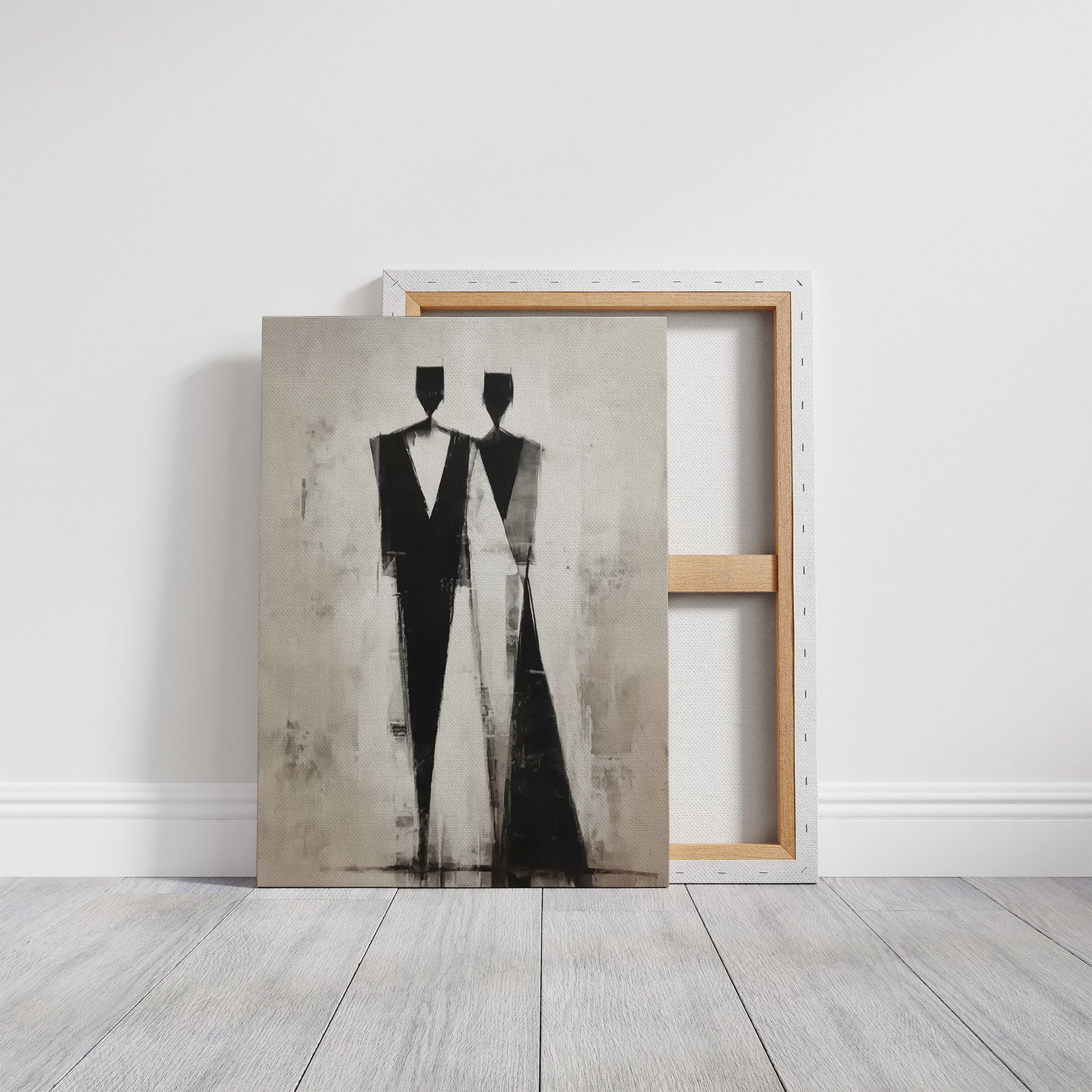 Monochrome Figures Dance Through Fog