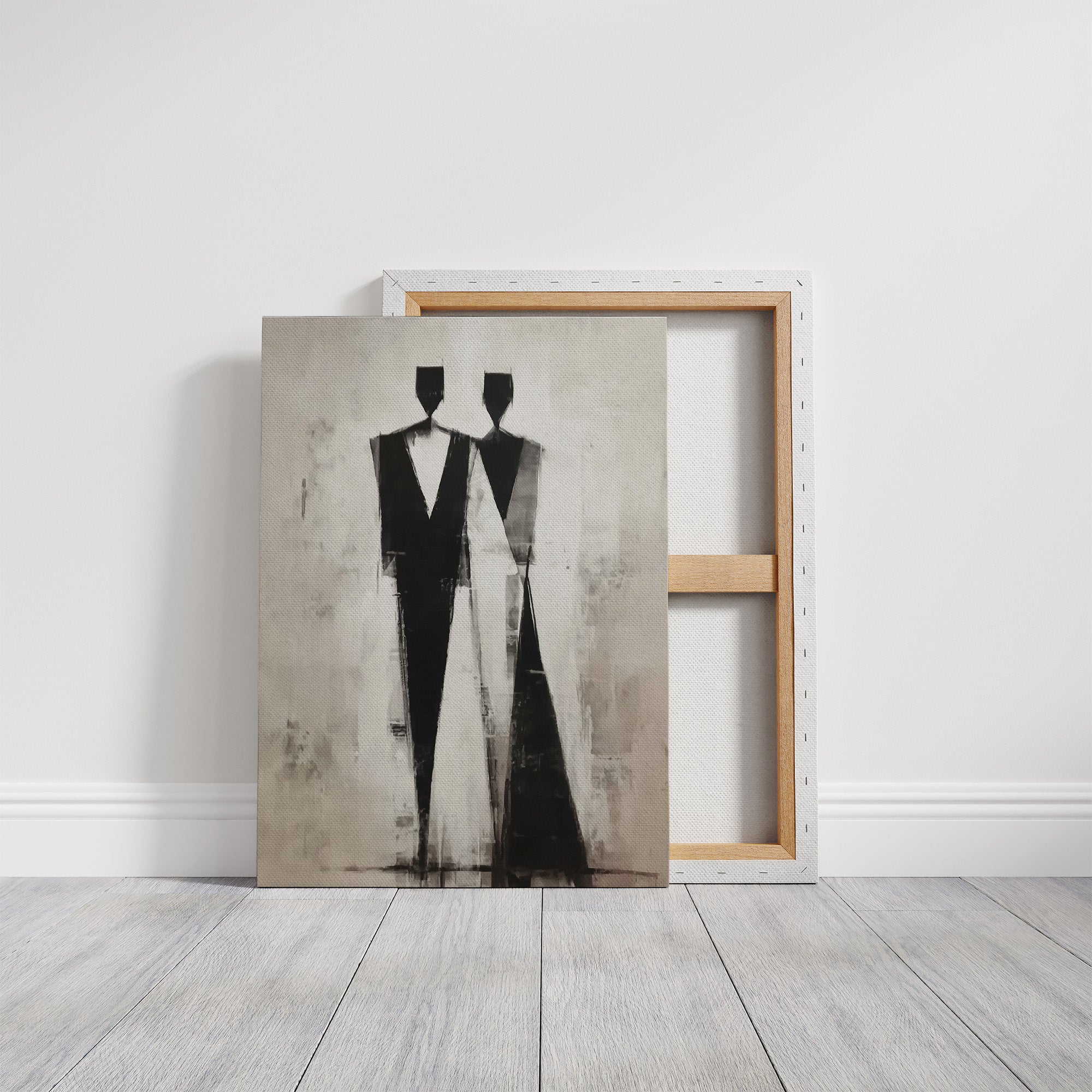 Monochrome Figures Dance Through Fog