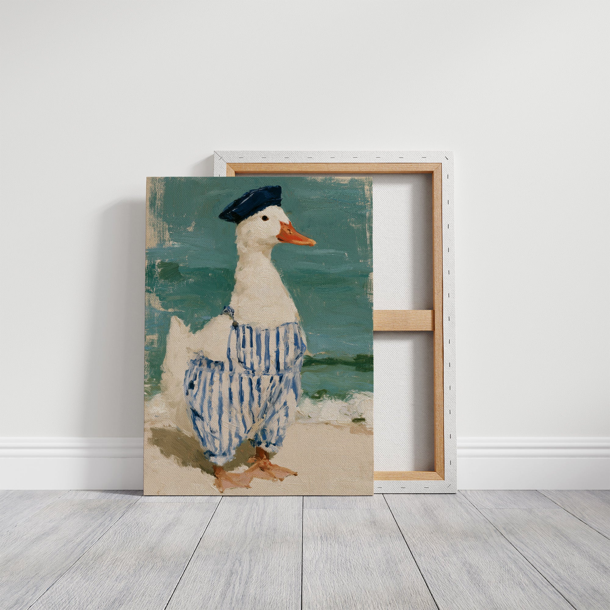 Beret Duck Strolling Beach