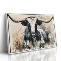 Longhorn in Black and White