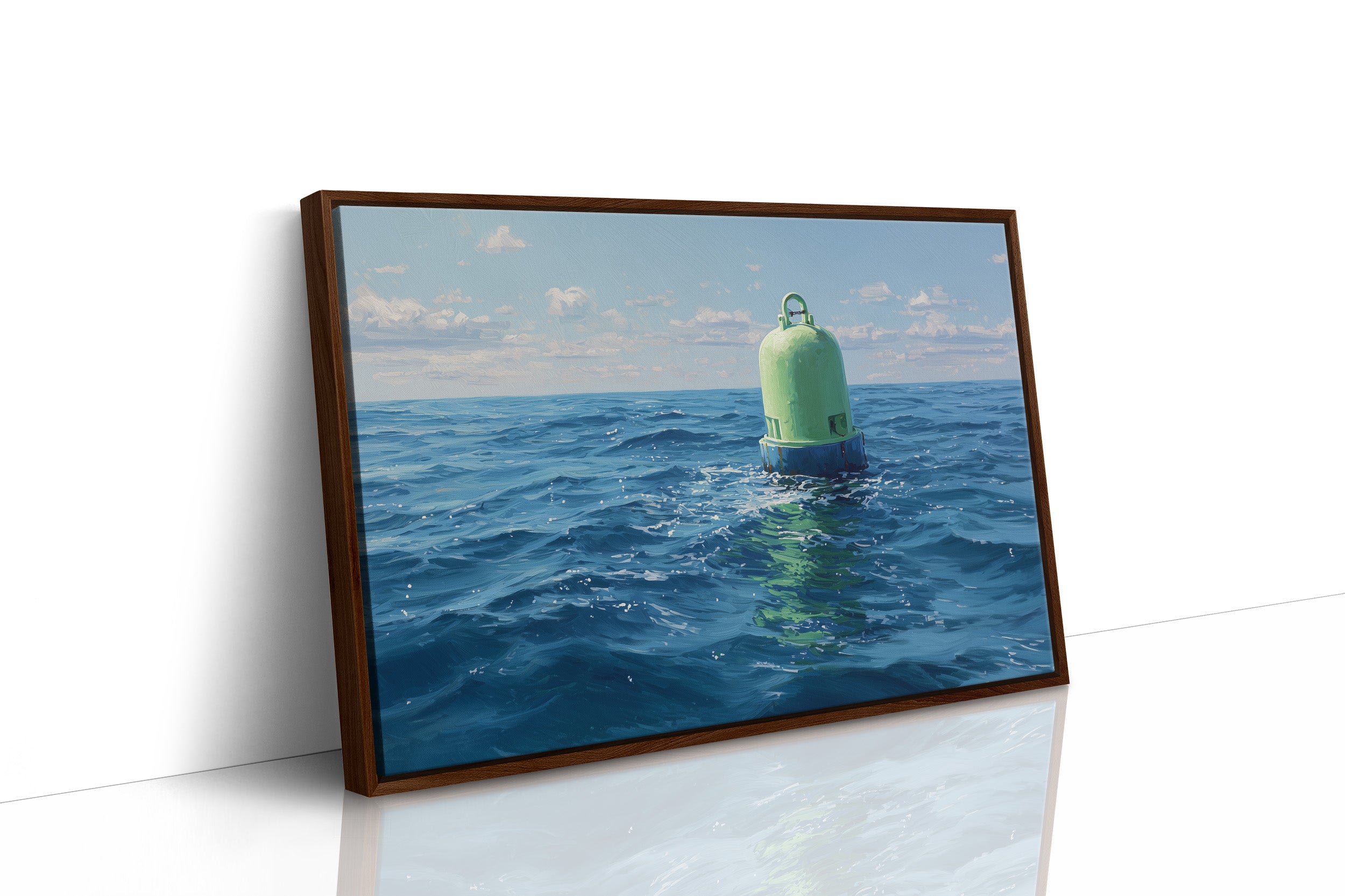 Solitary Buoy Marks Azure Depths