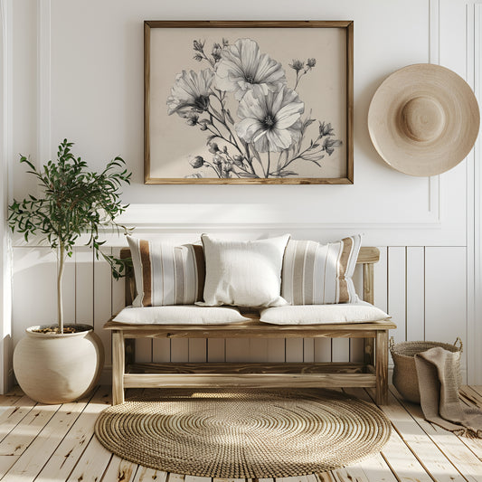Cosmos Blooms In Graphite Grace