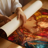 Sacred Glow Through Stained Glass