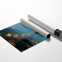 Lantern Mist On Cobblestone Passage