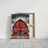 The Red Barn — Bold Decay Prairie Oil Painting