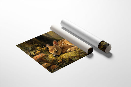 Fawn Dreams Among Golden Blooms