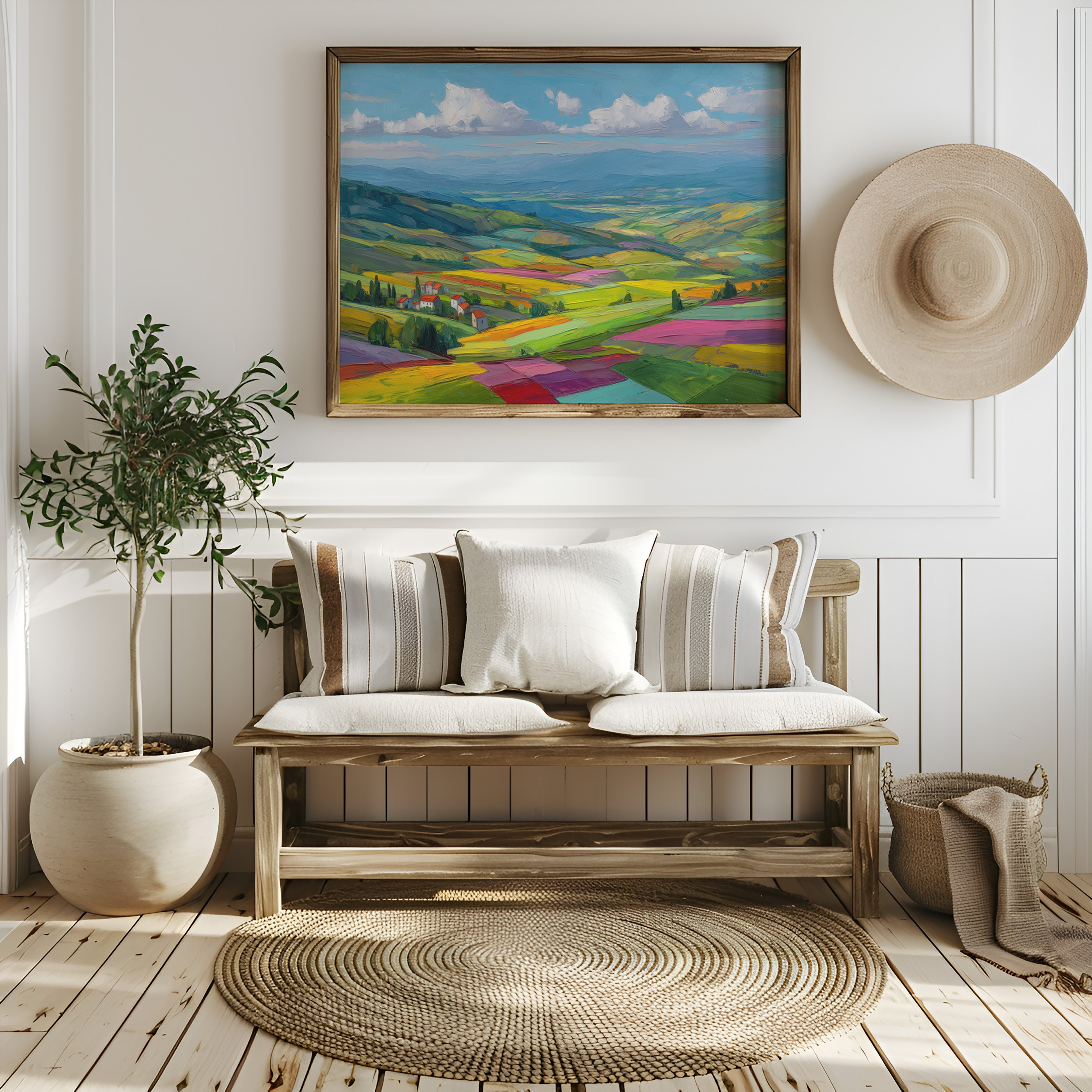 Tuscany Fields Dance In Rainbow Light