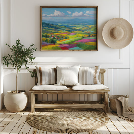 Tuscany Fields Dance In Rainbow Light