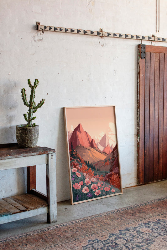 Mountains Embrace Their Floral Veil