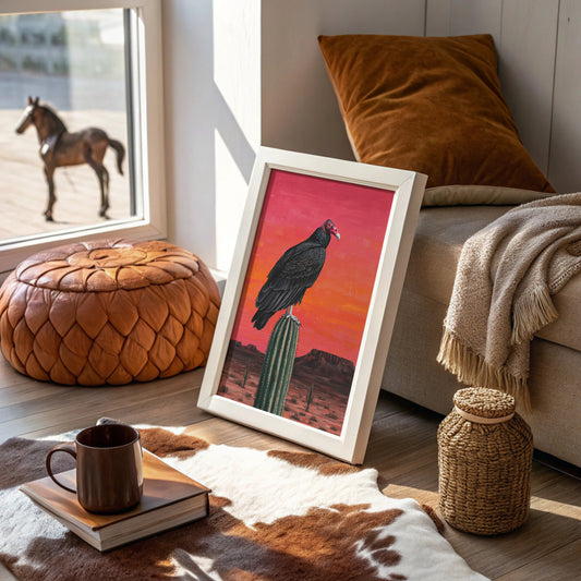 Vulture Waits While Sunset Burns