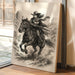 Grit & Dust – Cowgirl Outlaw Western Sketch Print