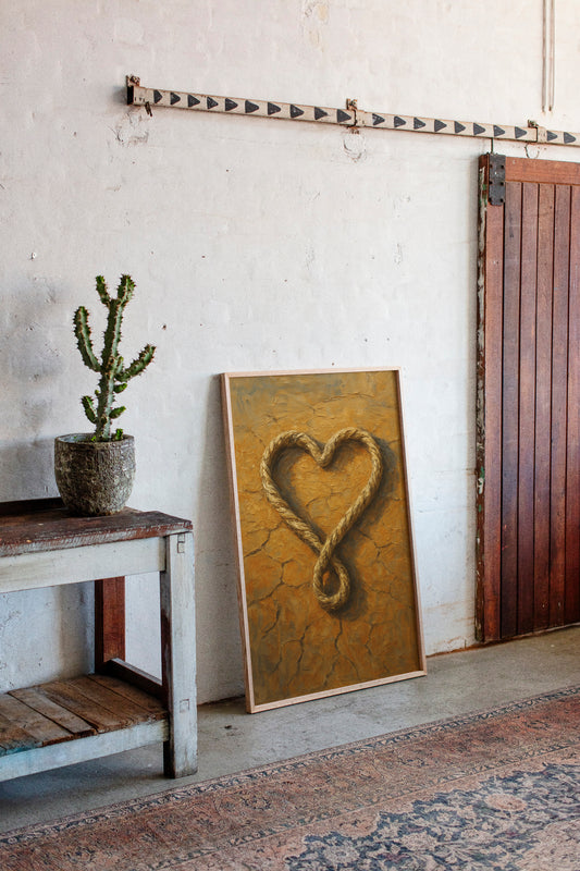 Lassoed Heart Western Rope Art
