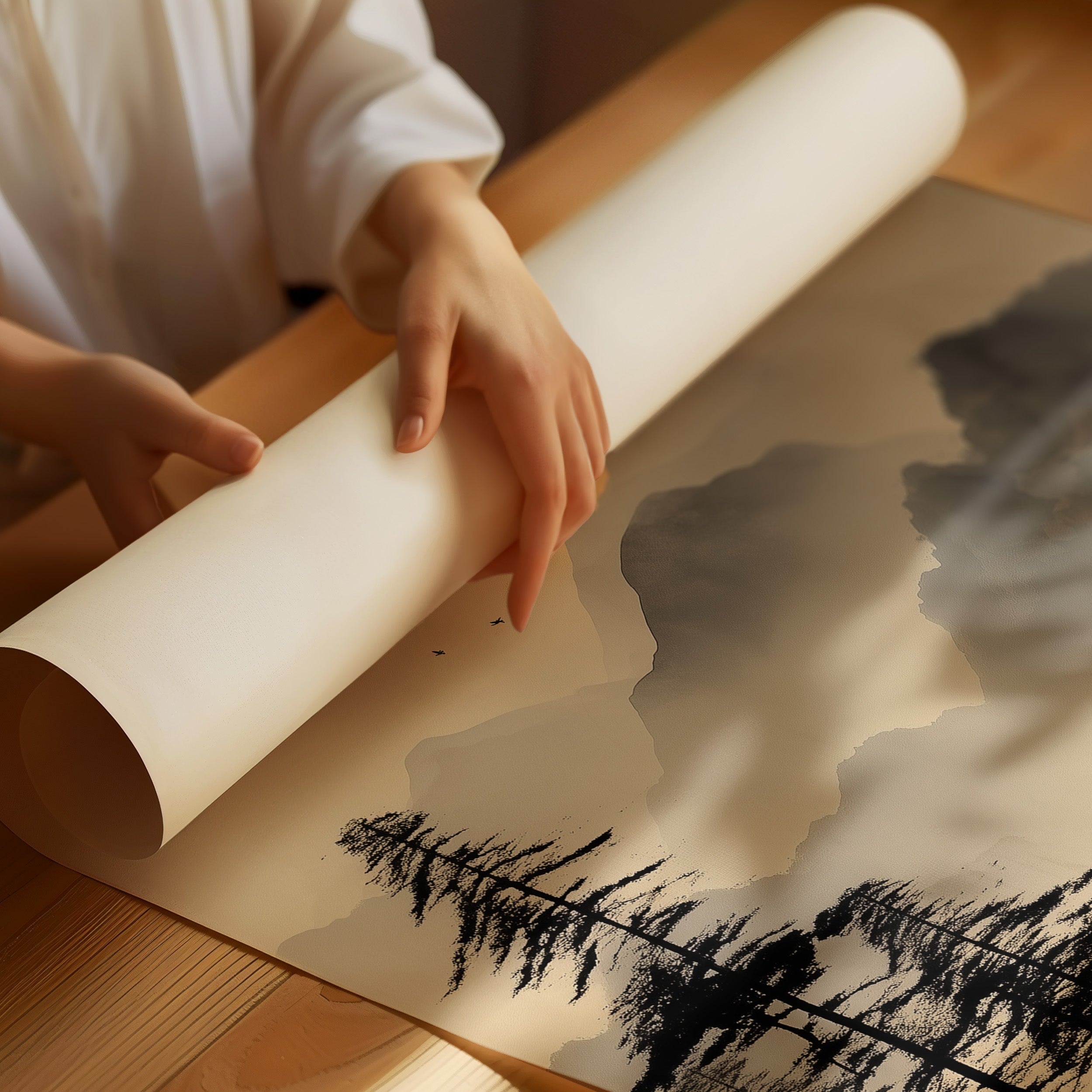 Misty Pagoda Among Mountain Pines