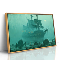 Ghost Ship Under Full Moon