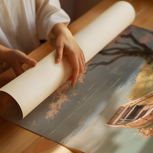 Cherry Blossoms Guard The Quiet Harbor