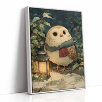 Owl with Lantern, Winter Night