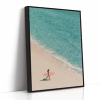 Aerial Surfer Turquoise Shoreline