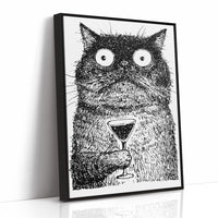 Feral Cat Holding Martini