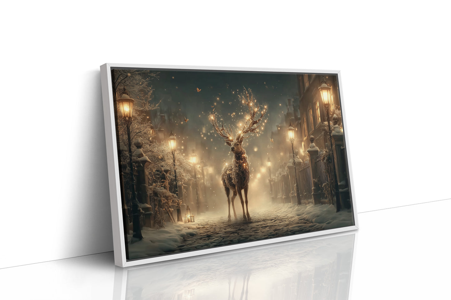 Starlit Stag Walks Victorian Streets