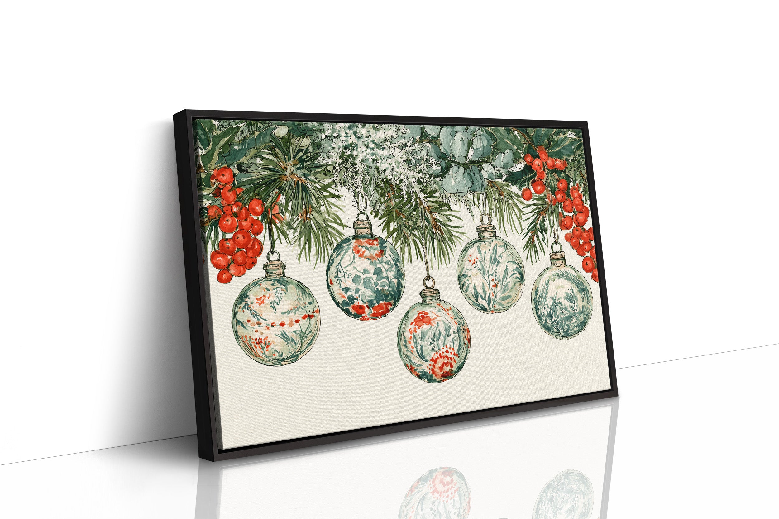 Painted Glass, Winter Berries
