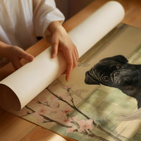 Pug's Morning News And Cherry Blossoms