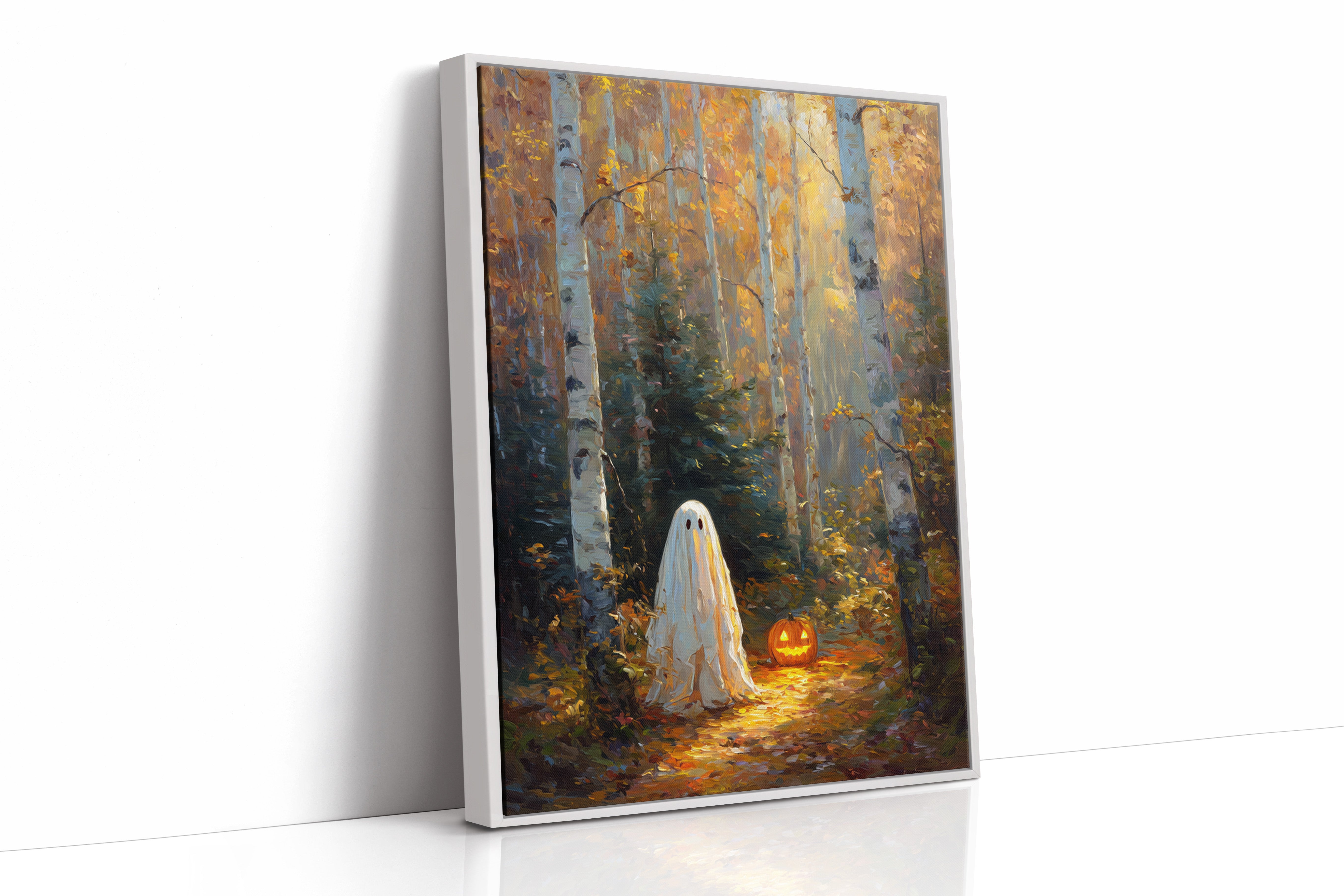 JK1362 - Premium Art Print - White Framed Canvas image 1