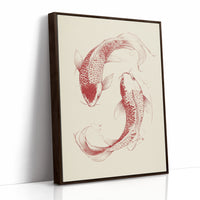 Yin-Yang Koi Fish – Minimalist Japanese Ink Wall Art