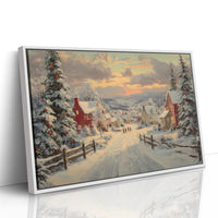 Winter Village Glows At Dusk