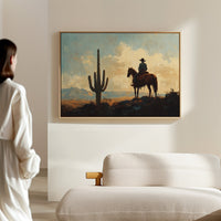 Cowboy Sundown by the Saguaro