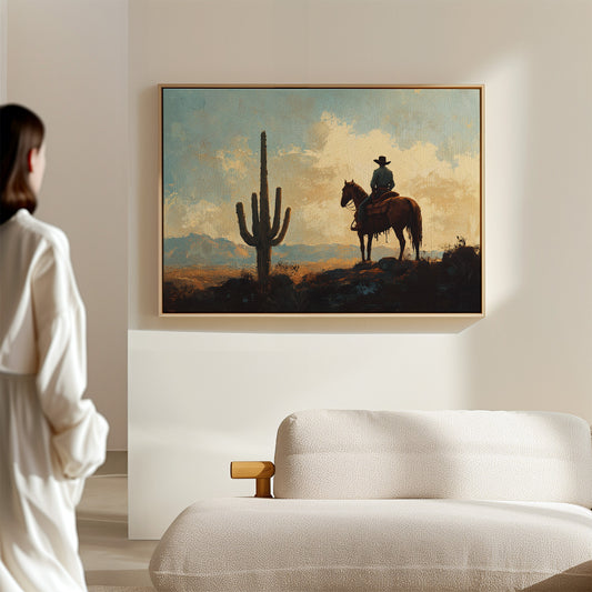 Cowboy Sundown by the Saguaro