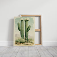 Twin Saguaros in Bloom