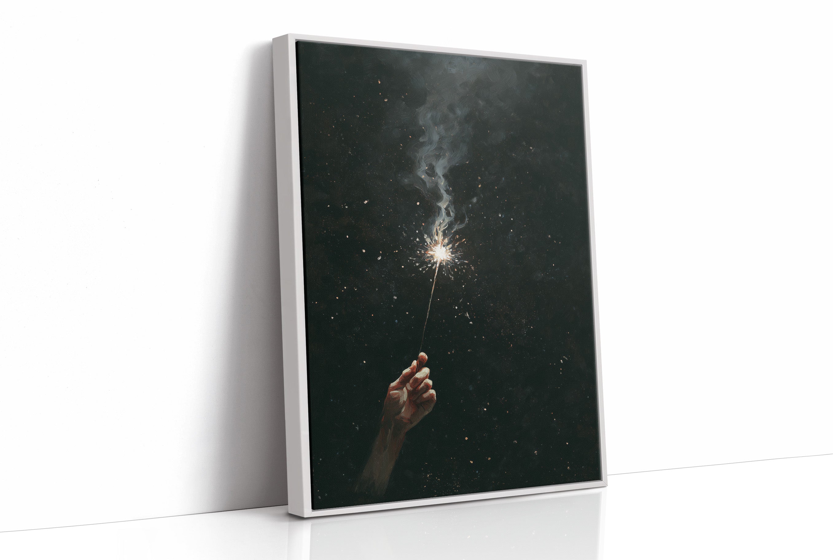 Midnight Spark Between Fingers