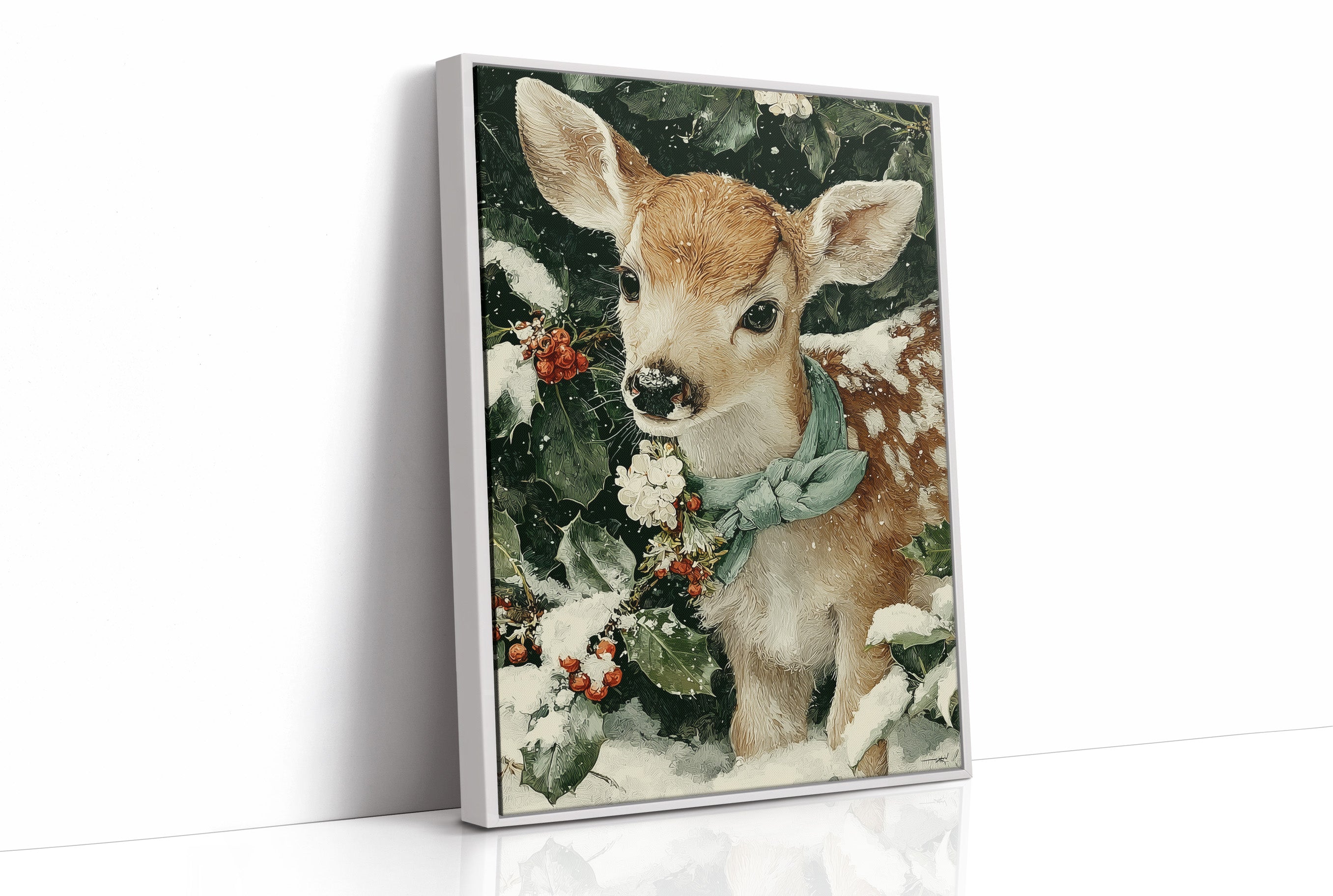 Fawn in the Falling Snow