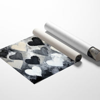 Hearts Dance Through Monochrome Mist