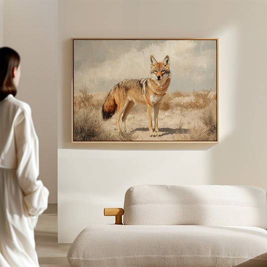 Lone Coyote in the Sun