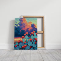 Prickly Pear Sunset in Turquoise and Coral