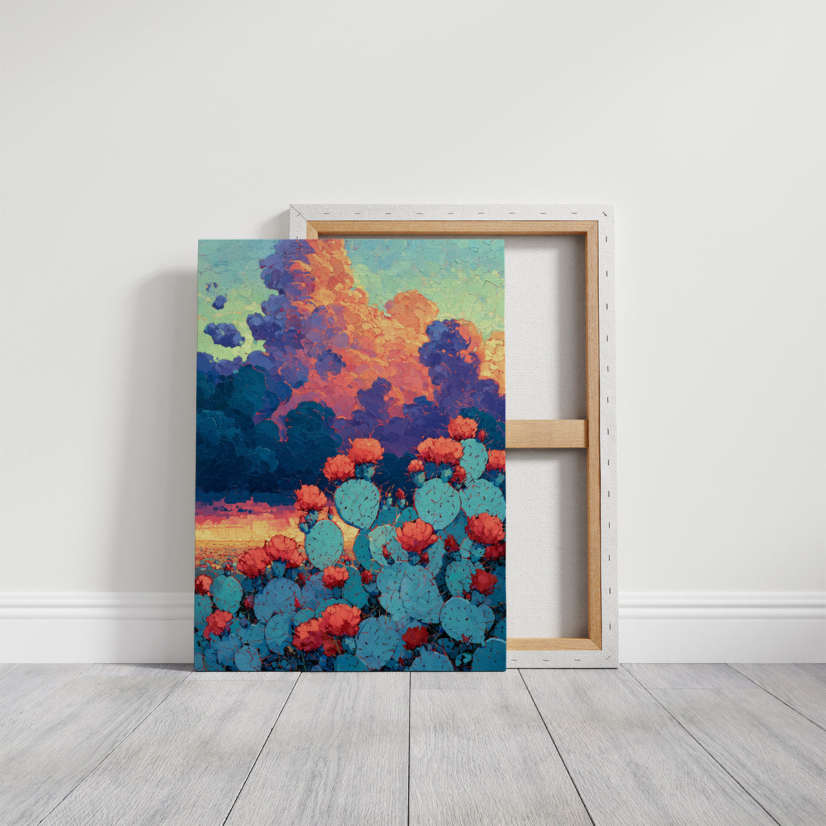 Prickly Pear Sunset in Turquoise and Coral