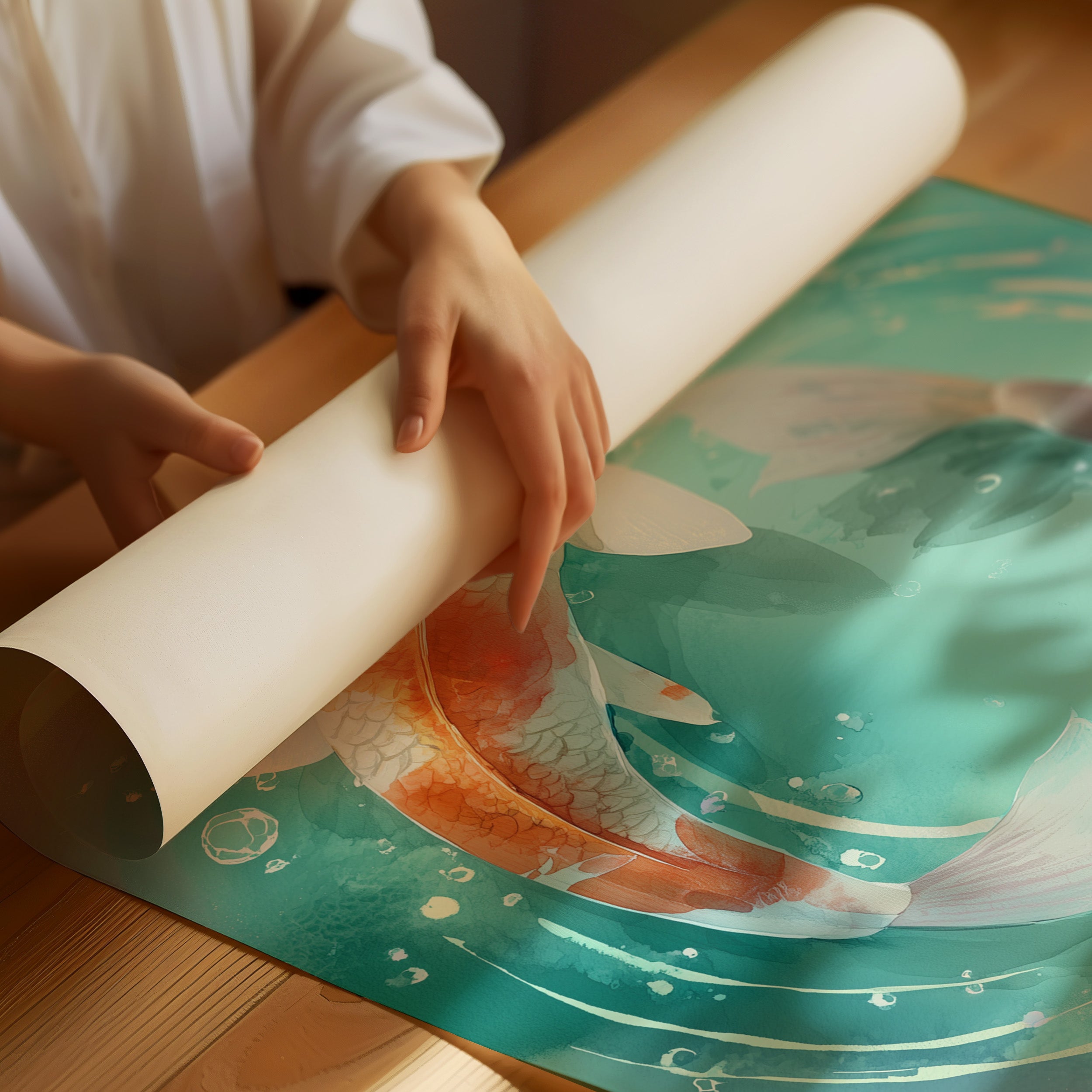 Koi Circle Their Turquoise Dreams