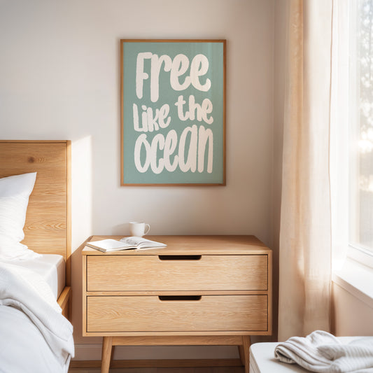 Seafoam Letters Spark Wild Freedom