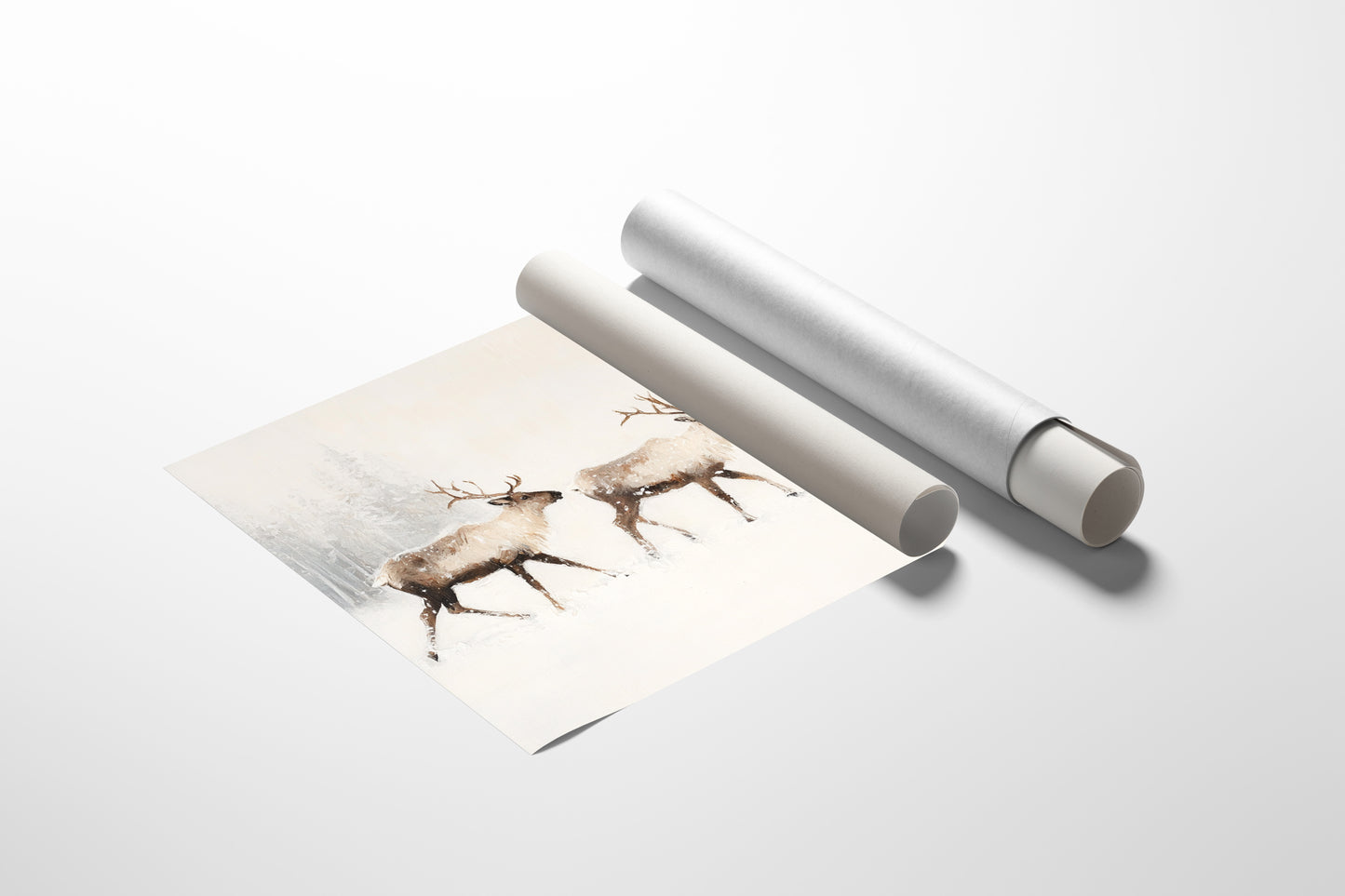 Winter Caribou Cross Misty Plains