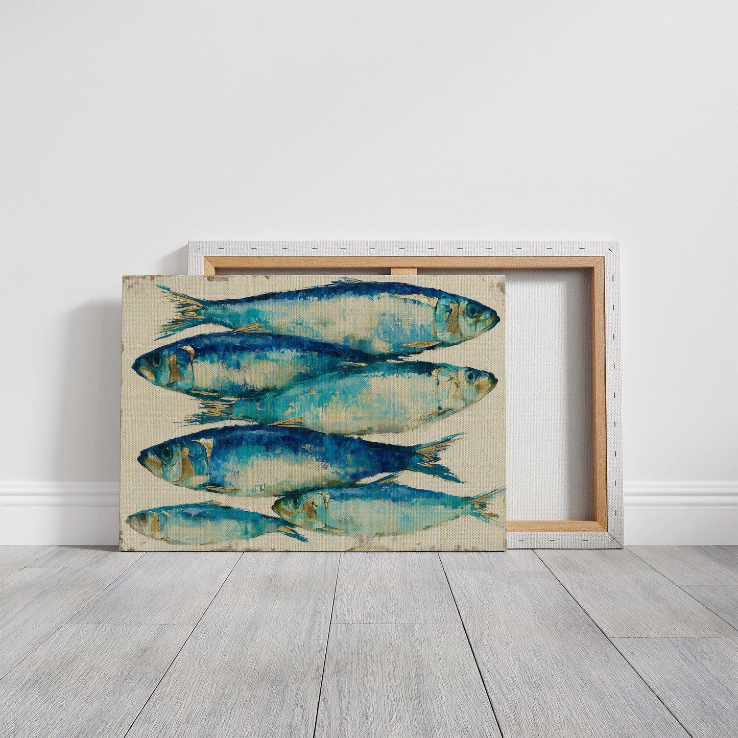 Bold Sardines in Cobalt & Gold
